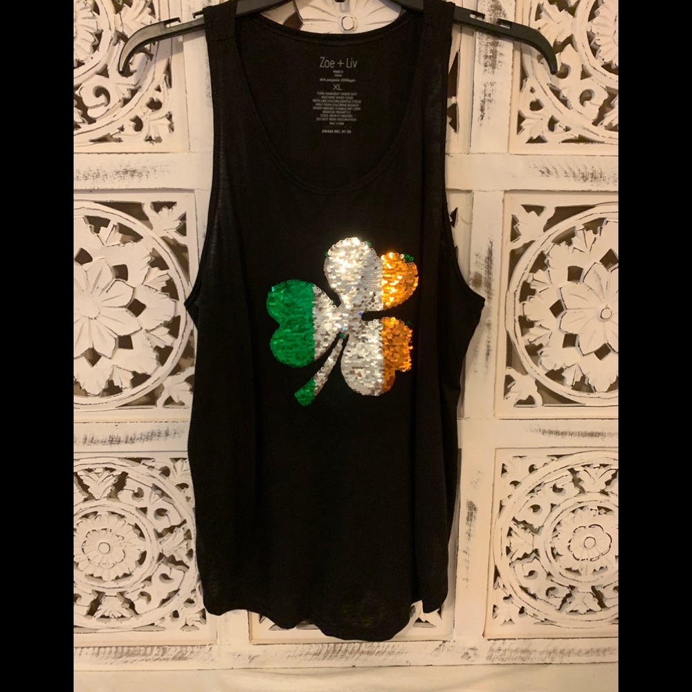 🍀 Sequined Four Leaf Clover Tank! 🍀